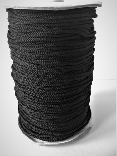 4mm Polypropylene Black Drawstring Braided Cord Rope x 250 metres