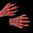 rote Dämonenlatex-Horrorhände