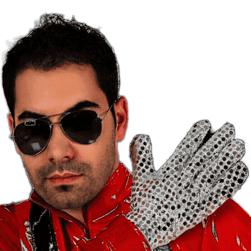 Michael Jackson style Silver Sequined Glove and glasses