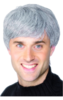 Short mens realistic modern wig grey