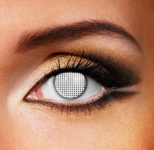 blanc mesh lentilles de contact lentilles de cosmétiques