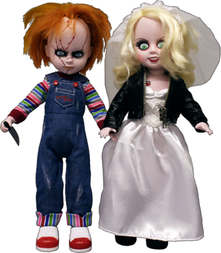 deux poupées mortes vivantes Chucky et Tiffany 25cm