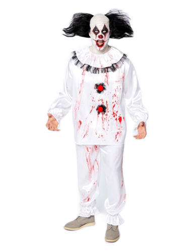 Pennywise costume et perruque de clown fou maléfique