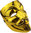 V for Vendetta mask Anonymous movie hacker gold - Halloween
