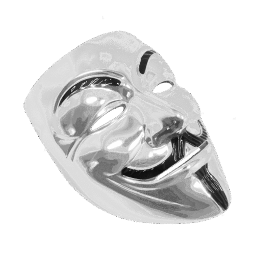 V for Vendetta Anonymous movie hacker mask silver - Halloween
