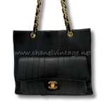 Chanel® Vintage tote vertical Chevron stitching with pocket flap