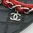 Chanel® thongs flipflops black red with chain and logo 38,5