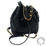 Chanel®️ Vintage black caviar backpack drawstring bag
