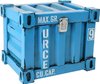 Blauer Container Vintage-Deko