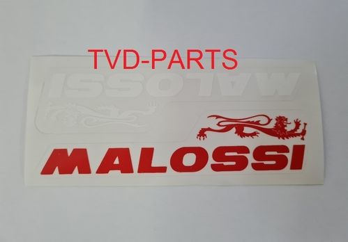 Decal malossi white/red (dimension sheet: 14x6 cm)