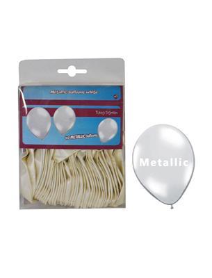 Ballon 40 stuks wit metallic