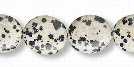 Dalmatiër jaspis, plat ovale kralen, 14x12x5,5mm