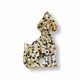 Dalmatiër jaspis, hanger dalmatiër hond, 38x30mm. Per stuk
