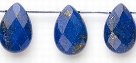 Lapis lazuli, gefacetteerd briolette kraal, ca. 18x12mm