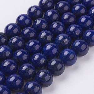 Lapis lazuli, ronde kralen, 12mm. Verkocht per streng van ca. 20cm.