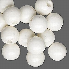 Porcelein, witte ronde kralen, 18mm