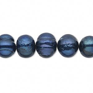 Zoetwaterparels, donkerblauw, parels 8-11mm