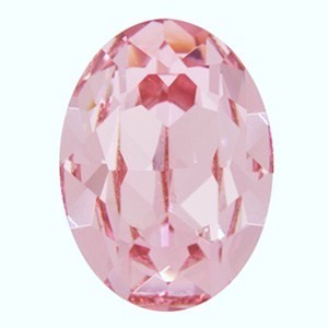 Swarovski kristal, fancy stone, ovaal 18x13mm, light rose met zilverfoil rug