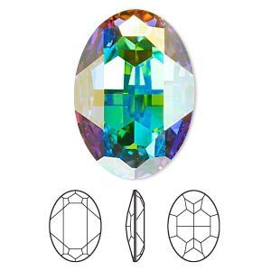 Swarovski kristal, fancy stone, ovaal 30x22mm, clear AB