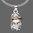 Rhodiumplated bedel, kinderschoentje met clear en light sapphire Swarovski kristal, 18x10mm