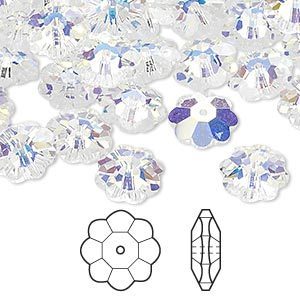 Swarovski kristal, lochrose flower kralen, 10mm, clear AB