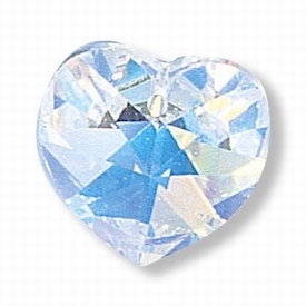 Swarovski kristal, hanger hart, 18x18mm, clear AB. Verkocht per stuk