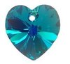 Swarovski kristal, hanger hart, 18x18mm, zircon AB met zilverfoil rug