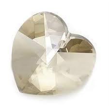 Swarovski kristal, hanger hart, 18x18mm, crystal silver shade