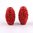 Cinnabar kralen, rood met handgesneden dessin, 17,5x9,5mm. Verkocht per 25 stuks