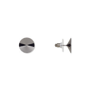 Gunmetal oorstekers met kunststof/stalen sluiter, speciaal gemaakt voor de Rivoli steen van 14mm.