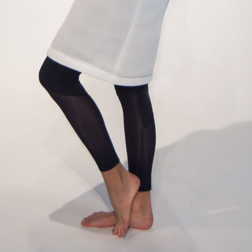 Ladies legging with transparent panels – black