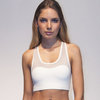 Ladies sport bra top with transparent – white