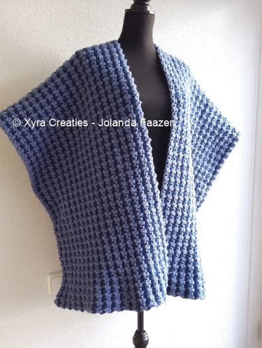 PATR1066 - Straight shawl / wrap / poncho