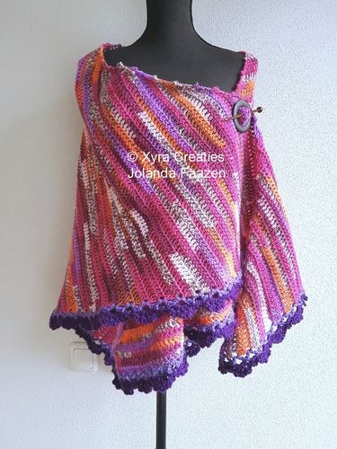 PATR1107 - Asymmetrical shawl/wrap