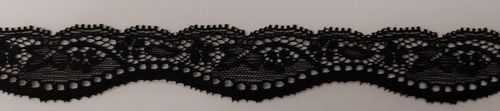 Elastic lace small 186 Black