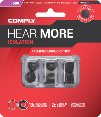 Comply T-500 s black, ear tips, size small, black, 3 paar