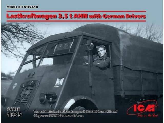 ICM 35418 Lastkraftwagen 3,5t AHN with German Drivers 1/35